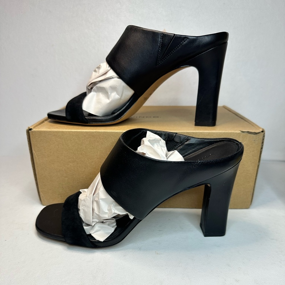 Vince Quinn High Heel Mule Sandals black casual formal party wedding summer